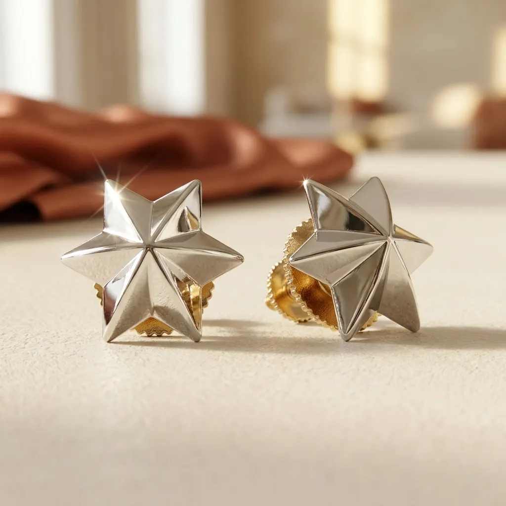 PAR ESTRELLA PLATEADA CON PERNO