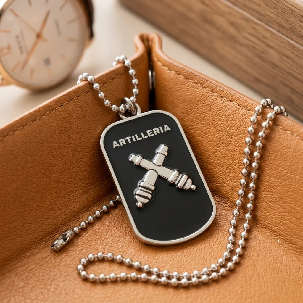 [H389] PLACA 3D ARTILLERIA PLATEADO