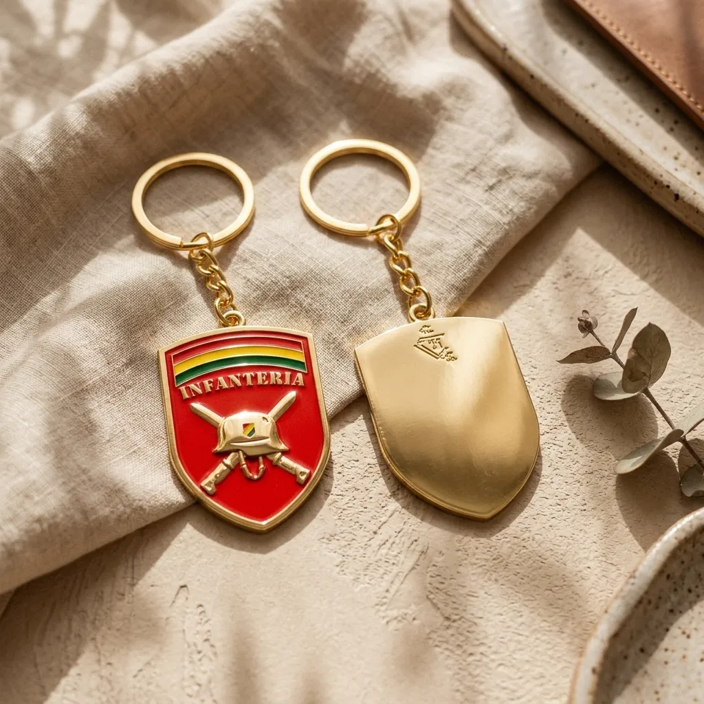 LLAVERO METALICO INFANTERIA A COLORES ESCUDO