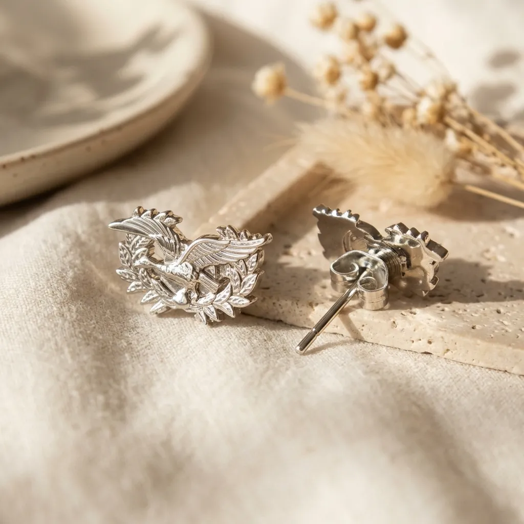 PAR DE ARETES EMSE PLATEADO